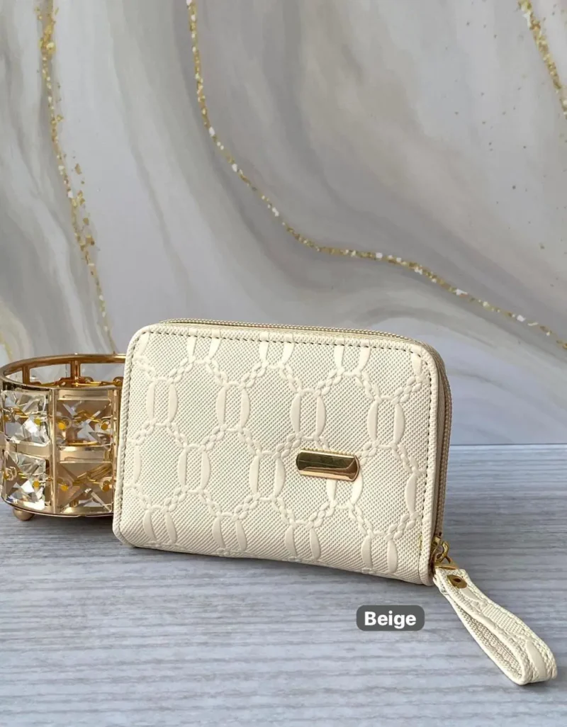billetera corta beige