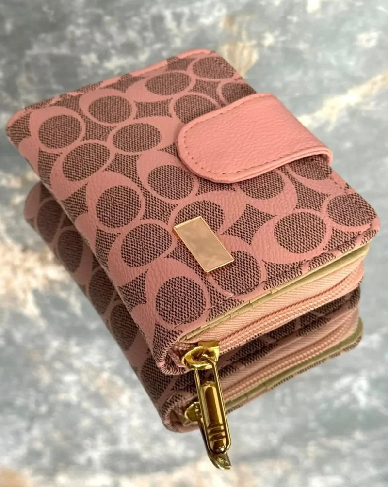 Billetera Corta Con Tapa Coach rosado