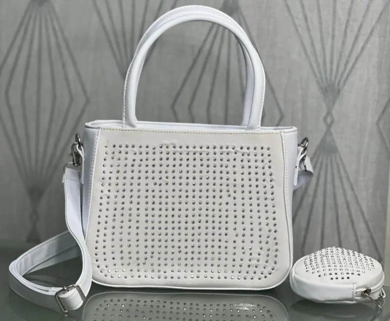 bolso perlitas blanco