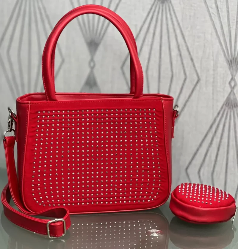 bolso perlitas rojo