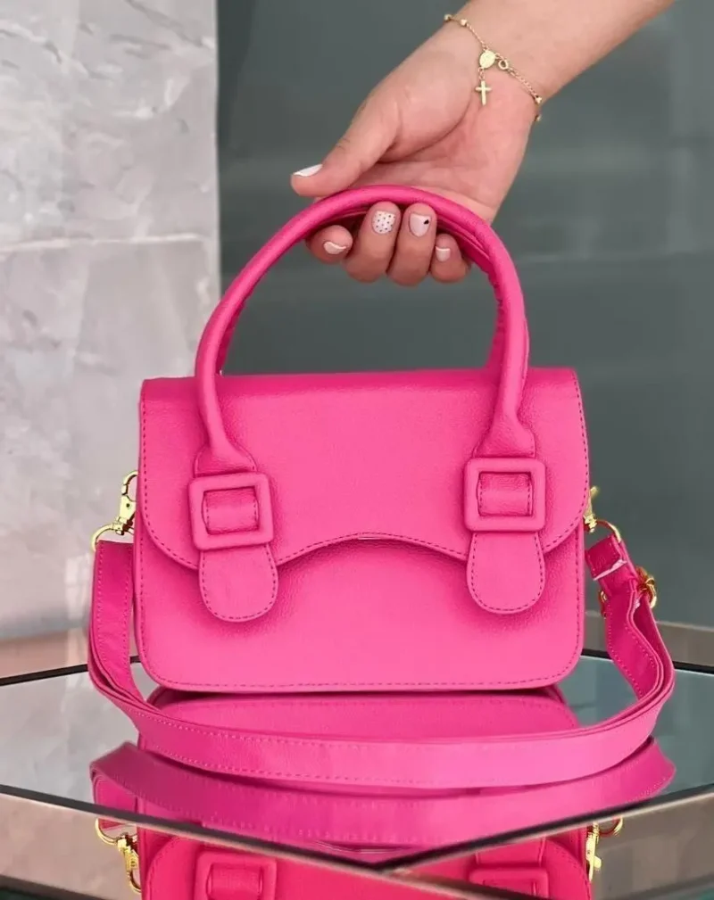 bolso cajita Marietta fucsia